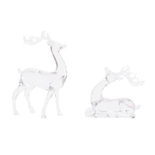 Melrose Clear Acrylic Deer Figurine Set